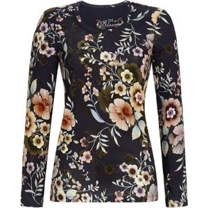 Bloomy pyjamashirt Bloemen midnight - Blauw - Maat - 42