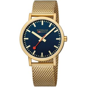 Mondaine M660.30360.40SBM Horloge - Milanees - Blauw - 40mm