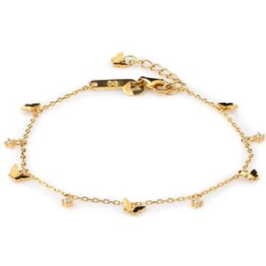 Vijf vlinders gouden armband