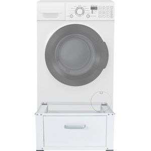 CLP Folly Wasmachine Onderstel - Wasmachine verhoger - Wasmachine Sokkel - Universele Wasmachine Onderstel - Met Uitschuifbare Laden - wit