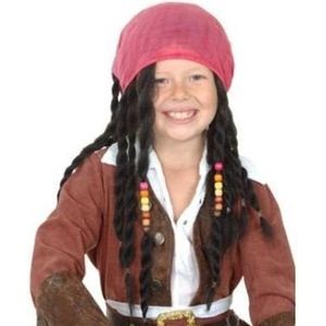 Rubie's Piratenpruik Kind Junior Zwart/rood