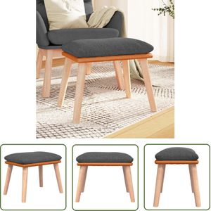 The Living Store Voetenbank 45x29,5x35 cm stof en kunstleer donkergrijs - Voetenbank - Stoffen Voetenbank - Donkere Voetenbank - Voetenbank Grijs - Relaxstoel