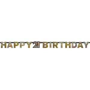 Amscan Letterslinger ''happy 21 Birthday'' Goud 213 Cm