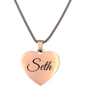 Ketting - Hart - Met Naam - Seth - Rosegoud