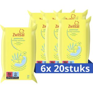 Zwitsal Goedemorgen Vochtige Washandjes - 6 x 20 stuks - Voordeelverpakking