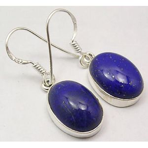 Natuursieraad -  925 sterling zilver lapis lazuli oorhangers - edelsteen oorbellen