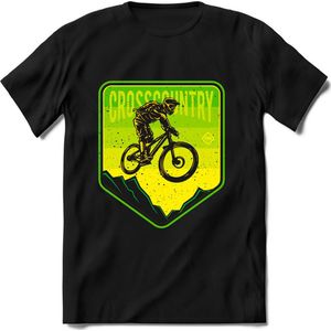 Crosscountry | TSK Studio Mountainbike kleding Sport T-Shirt | Limegroen | Heren / Dames | Perfect MTB Verjaardag Cadeau Shirt Maat L