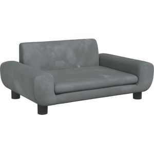 vidaXL Kinderbank Fluweel Donkergrijs 70x45x33 cm Kinderstoel - Kindermeubel - Kids Meubels - Donker Grijs - Velvet Stoffen