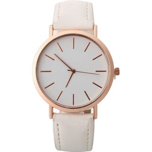 Fako® - Horloge - Rosé Goudkleurig - Ø 41mm - Wit
