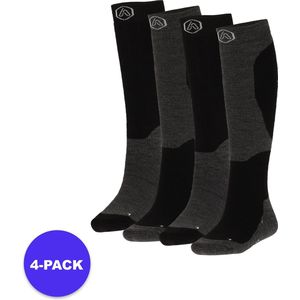 Apollo (Sports) - Skisokken Unisex - Black Design - Maat 43/46 - 4-Pack - Voordeelpakket