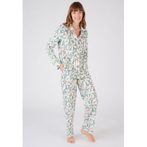 Damart - Pyjama van jerseytricot met knopen - Vrouwen - Groen - 50-52 (XL)