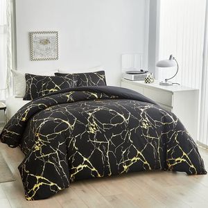 Goodivery ® Beddengoedset met Elegant Marmerpatroon en Gouden Accenten voor Stijlvolle Slaapkamers