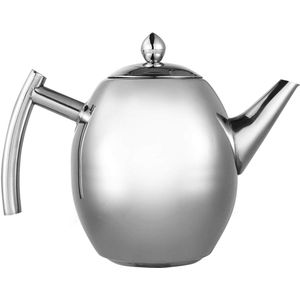 Gepolijste roestvrijstalen theepot met één handvat voor thuisgebruik - 1L/1000ml .