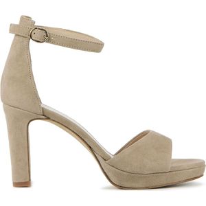 Stefano Lauran Pumps / Stiletto Dames / Damesschoenen - Suède - Blokhak hoogte 8 cm - S3126 - Beige - Maat 36