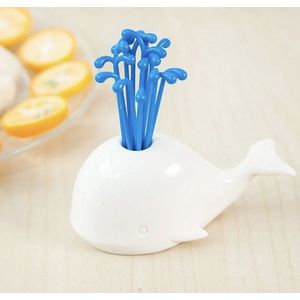 Ocean's Tapas Walvis Prikkers - Tapas prikkers - Borrelplank accessoires - Borrelprikkers - Kaasprikkers - Sfeervolle borrelaccessoires - Serveren met stijl - Kaas- en vleesplank - Mediterraanse hapjes - D3.1