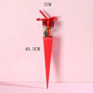 Allernieuwste 10 STUKS Luxe ROOS Verpakkingen MIX ZWART + ROOD - Valentijn Rozen Gift - Enkele Roos Display Doos - 40 x 7 cm