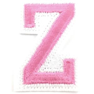 Alfabet Strijk Letter Embleem Patches Roze Wit Letter Z / 3.5 cm / 4.5 cm