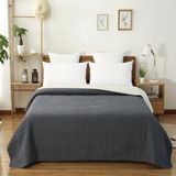Happyment Luxe Bedsprei - Beddensprei 2 persoons - Grijs/beige - Polyester - 220x240cm