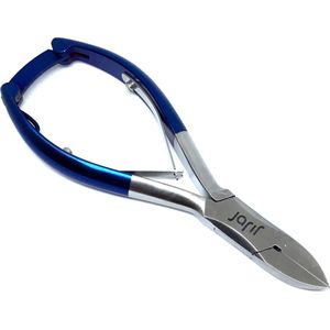 jarif - nagelknipper - nageltang - nagelschaar - rechte bek - rvs - 14 cm - blauw