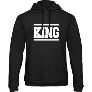 King / Queen Hoodie Lines (King - Maat 4XL) | Koppel Cadeau | Valentijn Cadeautje voor hem & haar