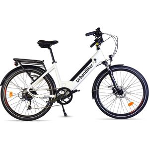 Urbanbiker Sidney | Elektrische fiets Urban | Autonomie 100KM | Wit | 26