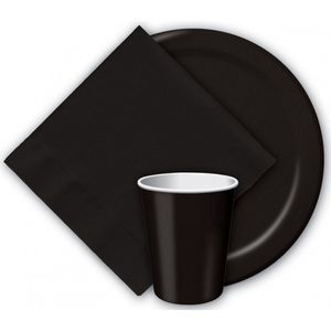Halloween - 40x Zwarte kleuren thema servetten 33 x 33 cm - Papieren wegwerp servetjes - Halloween versieringen/decoraties