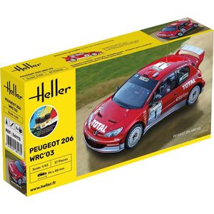 1:43 Heller 56113 PEUGEOT 206 WRC 03 - Starter Kit Plastic Modelbouwpakket