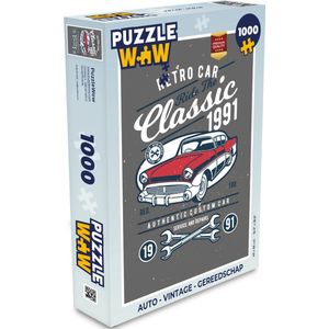 Puzzel Auto - Vintage - Gereedschap - Legpuzzel - Puzzel 1000 stukjes volwassenen