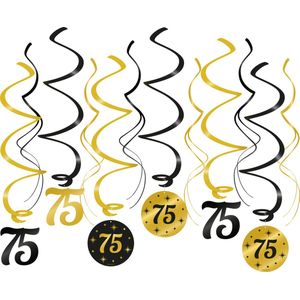 Swirls Classy 75 jaar zwart-goud