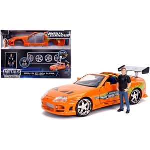 Brian's Toyota Supra Die Cast Kit ""Fast & Furious 1:24 Oranje Jada Toys