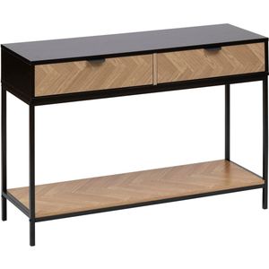5Five Chevron Consoletafel - 110x35x75cm - Beige/Zwart