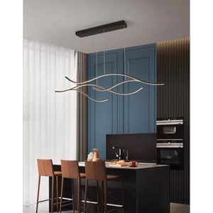 Moderne Kroonluchter Geschikt Verlichting Voor Keuken boven eettafel kookeiland Decoratie Lamp Zwarte kleur Led Lampen.