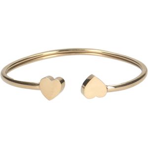 Manfield - Dames - Goudkleurige bangle armband van stainless steel - Maat 1