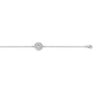 New Bling 910481536 - Zilveren armband - jasseron - zirkonia cirkel met open ster 12 cm - lengte 17 + 3 cm - zilverkleurig