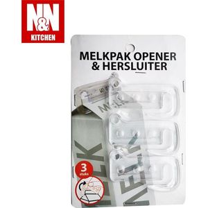 N&N Kitchen Melkpak Opener & Hersluiter - 3 Stuks