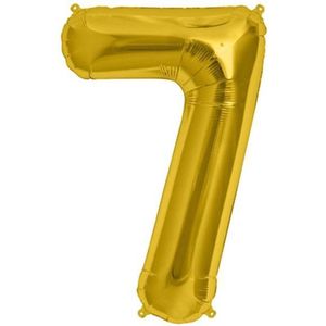 Helium ballon - Cijfer ballon - Nummer 7 - 7 jaar - Verjaardag - Goud - Gouden ballon -