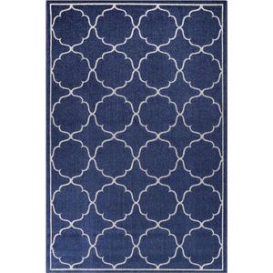 Outdoor tapijt, weerbestendig, tapijt voor binnen en buiten, balkon, waterafstotend, tapijten voor terras, tuin, keuken, badkamer of woonkamer, blauw, 60 x 110 cm