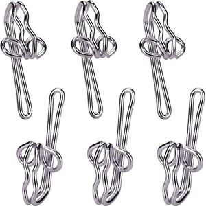 oCreon Metalen Gordijnhaken 100 Stuks - Voor Gordijn Header Tape - Sterk en Duurzaam