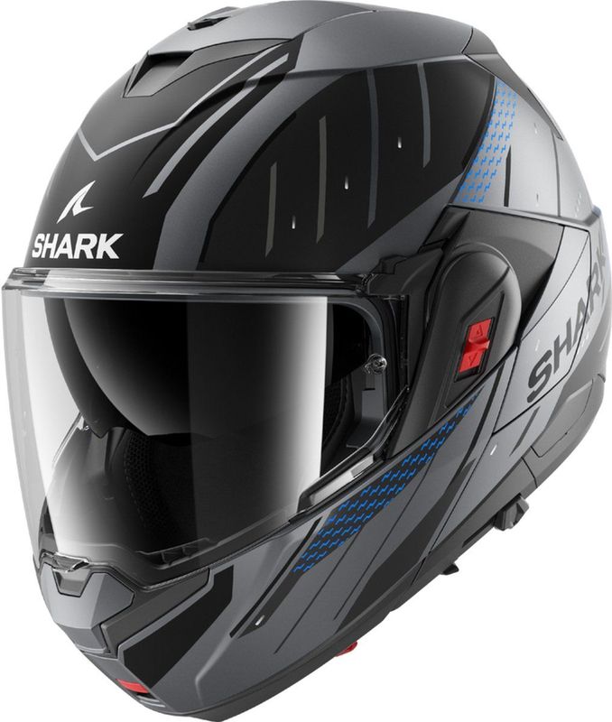 Shark Oxo systeemhelm motorhelm Rydger mat antraciet blauw zwart - Maat XL