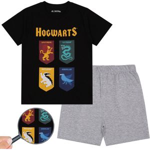 Harry Potter - Jongenspyjama met korte mouwen, Zwarte en grijze zomerpyjama / 164