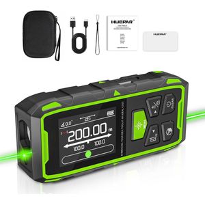 Digitale Laser Afstandsmeter 120m - Laser Meetinstrument - 2 Geïntegreerde Waterpassen - Achtergrondverlichting LCD Scherm - Meet Afstand, Oppervlakte en Volume - Pythagoras Mode - Nauwkeurige Metingen