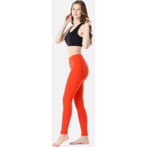Merry Style Dames Lange Leggings - Sport - Vrijetijdsbroek - Lange - Sporbroek - van Katonen - Brede Taille - MS-MS10-429-LE - Oranje - M