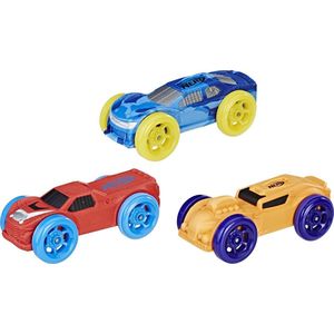 NERF Nitro Schuimauto's 3 stuks - blauw, rood en oranje