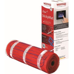 4.0m² StickyMat 200W/m² Elektrische vloerverwarming mat | WARMUP | + Gratis ELEMENT WiFi thermostaat ZWART
