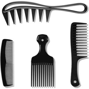 Brede tanden kam voor krullend haar - 4 stuks vintage haarkam voor haaienkapsels - Salon en huishouden