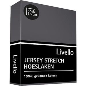 Livello (topper) Hoeslaken Jersey Dark Grey 180x200