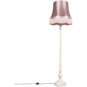 QAZQA Classico - Retro Vloerlamp | Staande Lamp met kap - 1 lichts - H 1750 mm - Roze - Woonkamer | Slaapkamer | Keuken