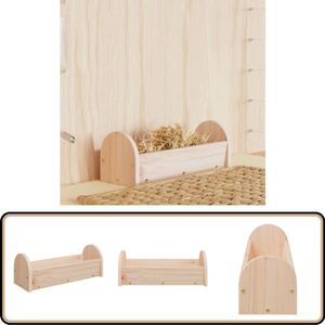 vidaXL Hooiruif Konijnen - Massief Vurenhout - 28 cm Hooiruif Konijnen - Hooiruif Klein Dier - Hooiruif Houtsoort - Hooiruif Naturel - Voerbak Konijnen