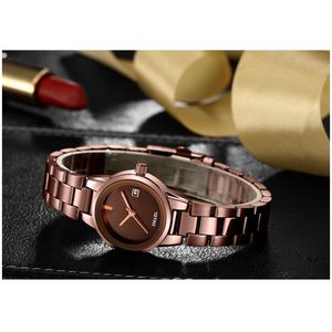 Modieus  en stijlvol Horloge | SMAEL | 9004 | Brons / koper kleurig  | Crystal glass | Premium kwaliteit uurwerk | Mineraal | Geschenk | Fashion | Elegant | Dames | Vrouw |