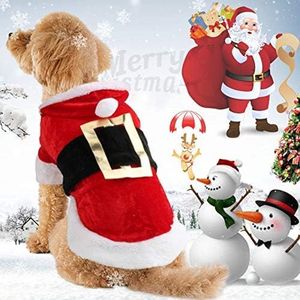 Kerstman Hondenkostuum Kerstmis Katoenen dierenkleding Winter Hoodie Jas Kleding Hondendierenkleding Chihuahua Yorkshire Poedel